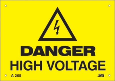 Aluminium sign "danger Voltage"