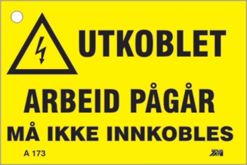 Melbye Aluminium Warning Sign with 10 mm Locking Hole, 150x100 mm (A173)
