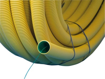 DVR Cable Conduit 50mm PE Yellow SN8 75M with WIRE