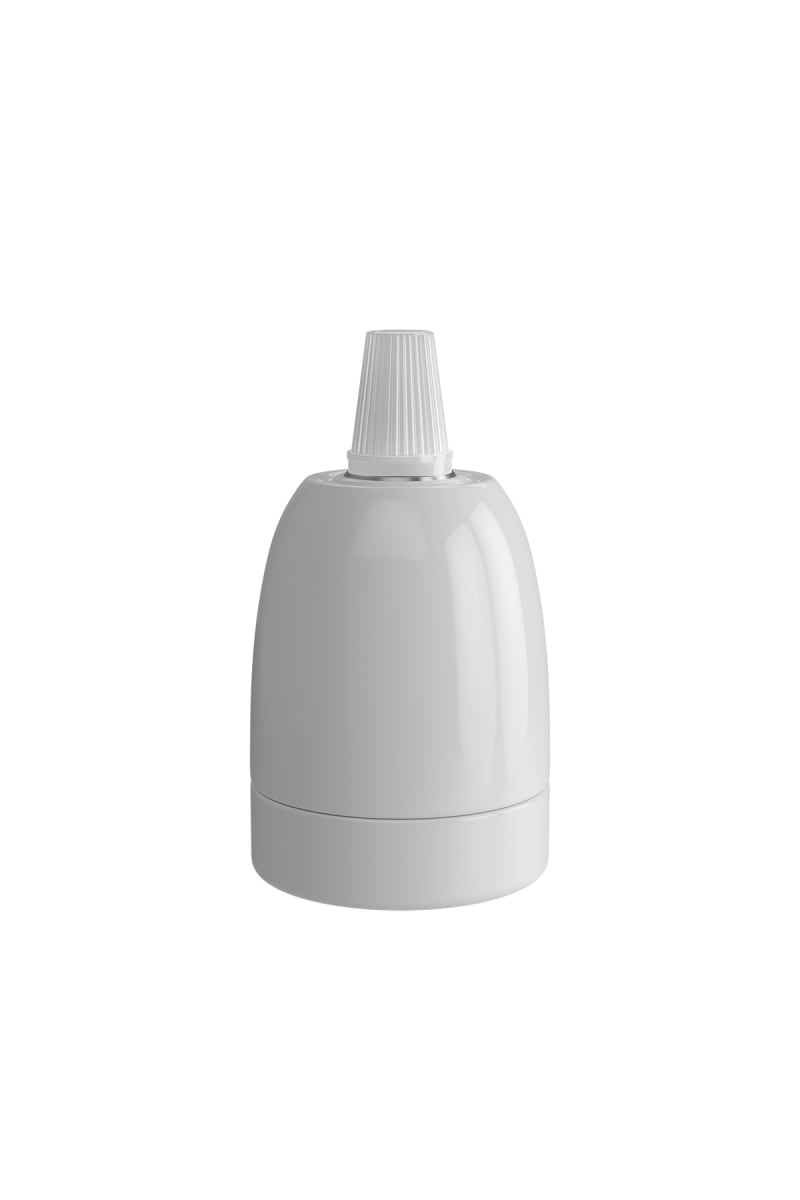 Nortronic E27 Ceramic Lamp Holder, White (3000003)