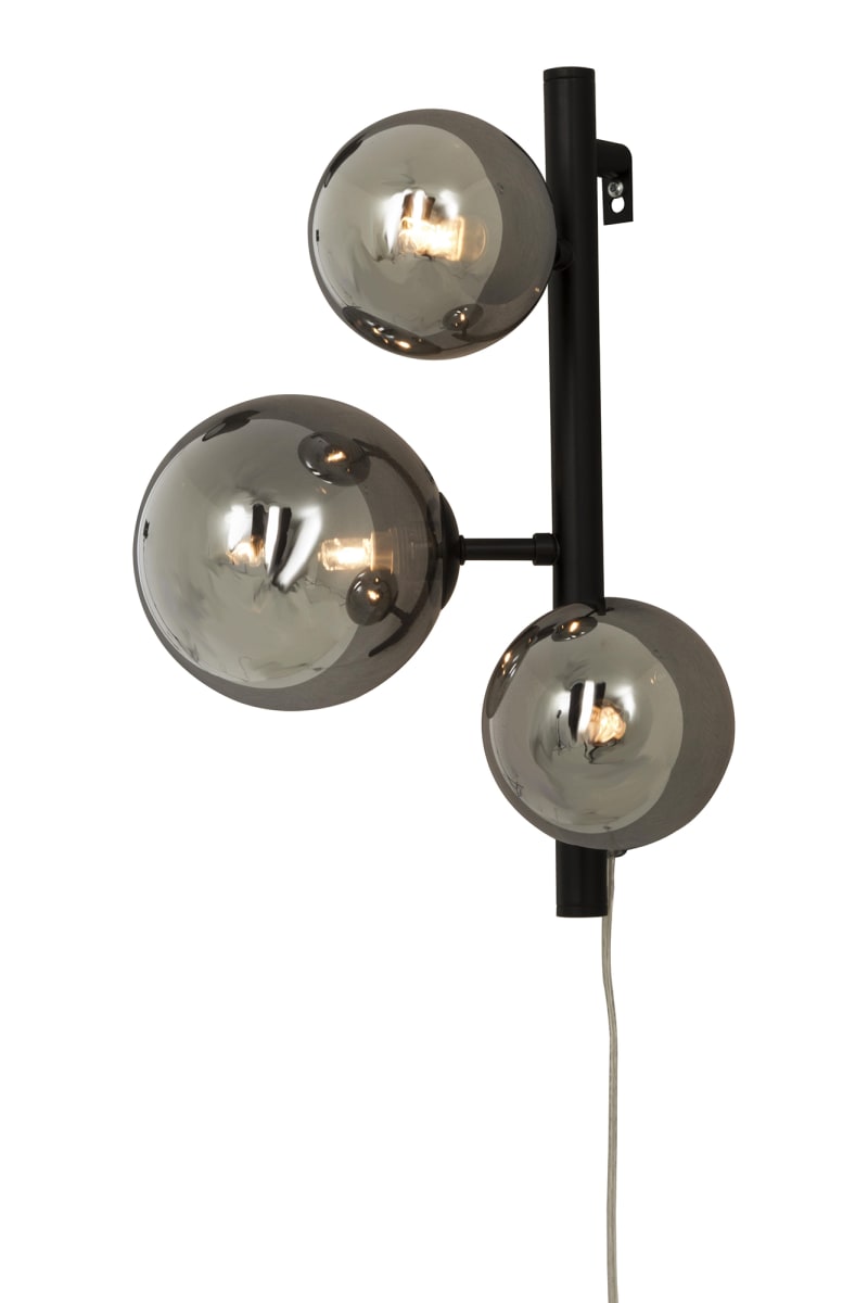 Aneta Lighting Molekyl Wall Luminaire 3-Light Black/Smoke (60909-15)