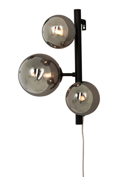Aneta Lighting Molekyl Wall Luminaire 3-Light Black/Smoke