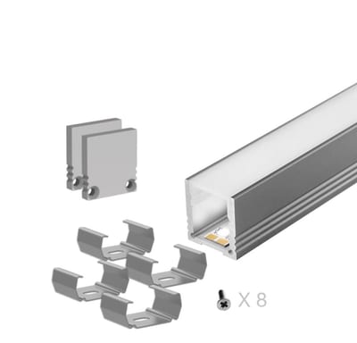 nortronic Aluminium U-Profile ALUMINIUM OPAL HIGH 2M