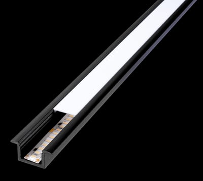 Stripline Profile Recessed 1,8M Black