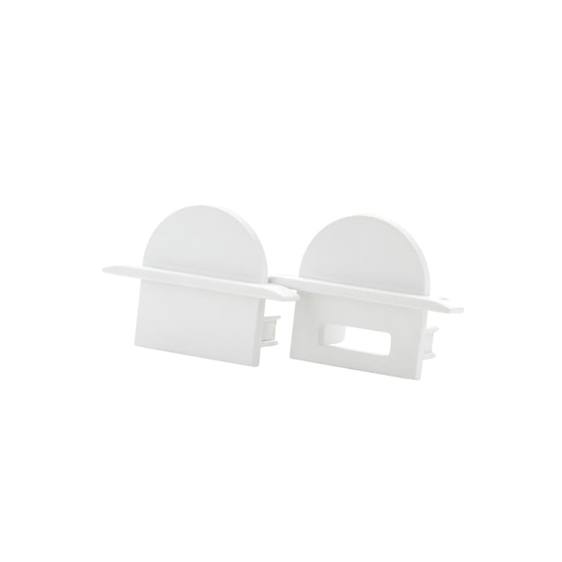 Stripline END CAP Round KIT RECESSED White (391462)