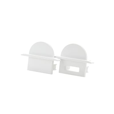 Stripline END CAP Round KIT RECESSED White