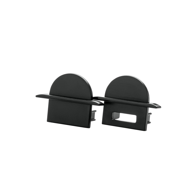 Stripline END CAP Round KIT RECESSED Black (391463)