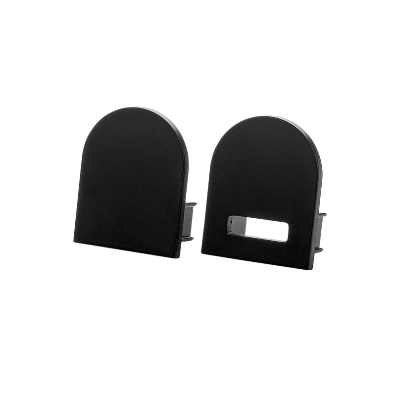SG Armaturen Stripline Round Surface Profile End Cap Kit, Black (391466)