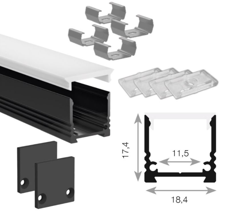 ALU Profile Kit Black Opal High 2M (3208209)