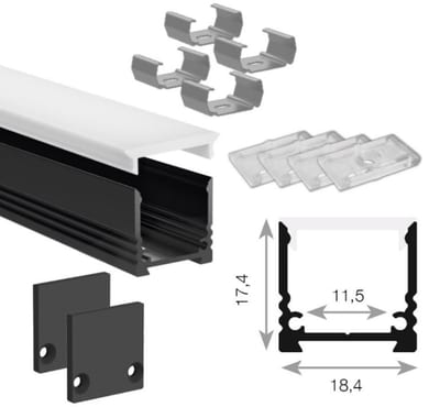 ALU Profile Kit Black Opal High 2M