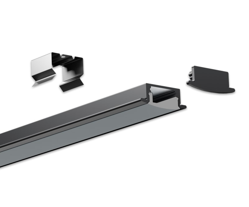 Vanpee norge HL-B001 Aluminium Profile Recessed 2M Black