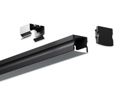 Vanpee norge HL-B004B Aluminium Profile Surface-Mounted 2M Black