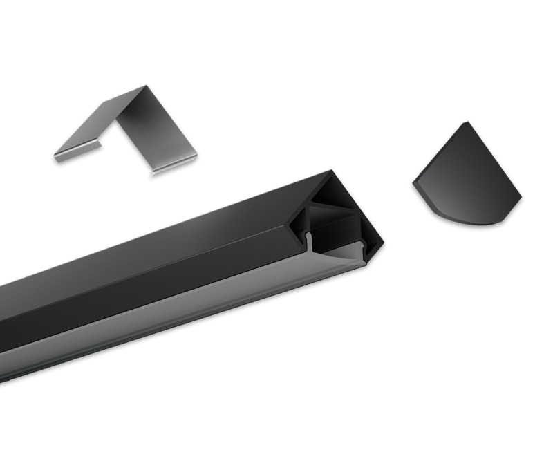 Vanpee Norge Black Aluminium Corner LED Profile 2 m (HL-B007D)