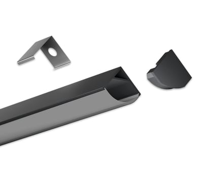 Vanpee Norge HL-B006B Aluminium Corner Profile 2 m, Black