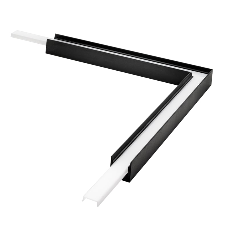 SG Armaturen Stripline Surface-Mounted Soft Corner Piece, Black, 200x200 mm (391505)