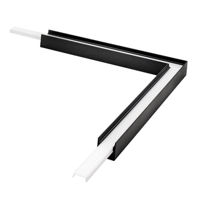 SG Armaturen Stripline Surface-Mounted Soft Corner Piece, Black, 200x200 mm