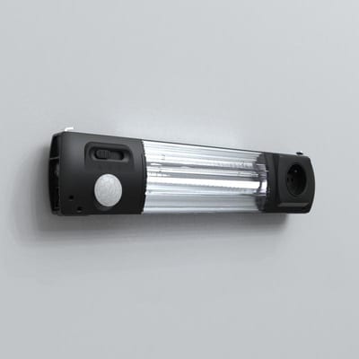 nVent HOFFMAN EL1200MS EL LED Light with Socket, Motion Sensor F, 100-240V, 76X364X48MM, Black, Plastic