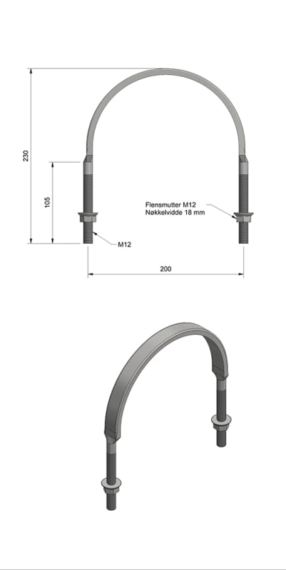 Stolpeklaver M12 Ø160-200 (3615507)