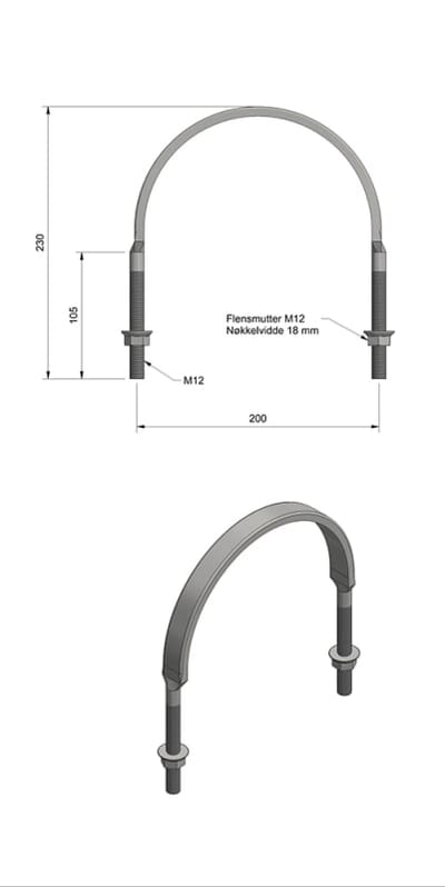 Stolpeklaver M12 Ø160-200