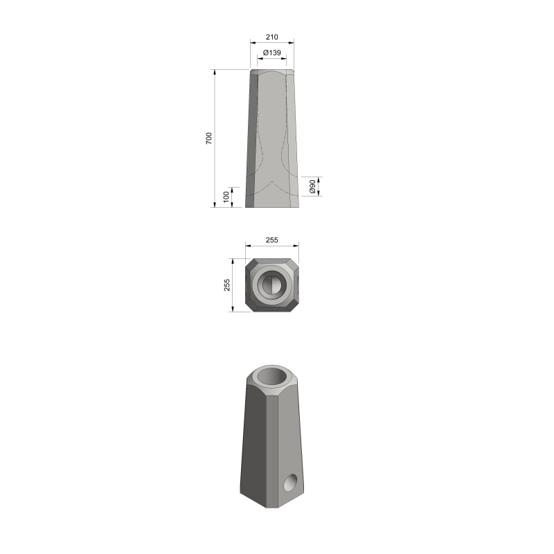 Orsta Stal MEAG 108-114P Concrete Foundation Insert L=700 57 kg (3630800)