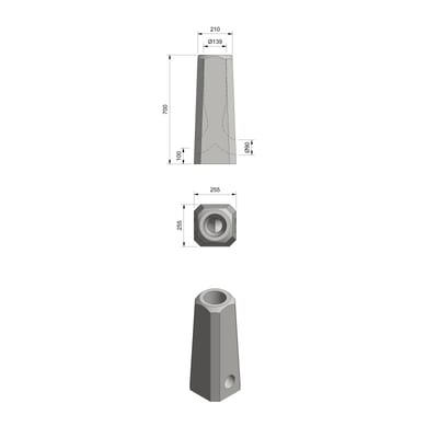 Orsta Stal MEAG 108-114P Concrete Foundation Insert L=700 57 kg