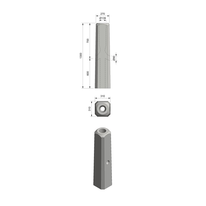 Orsta Staal MEAG 108-114/1300 Concrete Foundation Insert L=1300 mm 215 kg