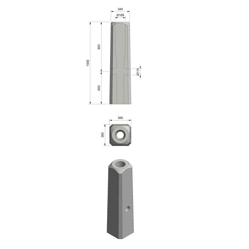 Orsta Stal MEAG 152-168 Concrete Foundation Insert L=1500 mm 360 kg (3630827)