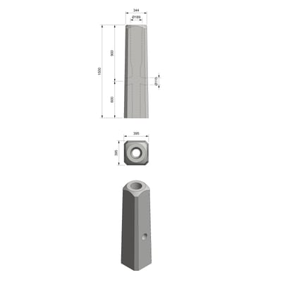 Orsta Stal MEAG 152-168 Concrete Foundation Insert L=1500 mm 360 kg