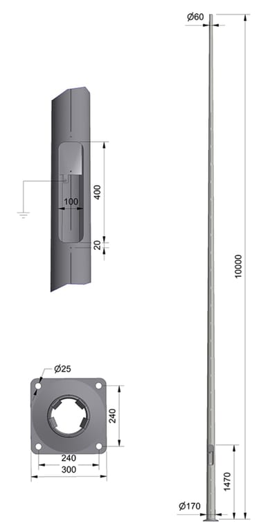 HE-MAST 10.0M Ø60 PL240