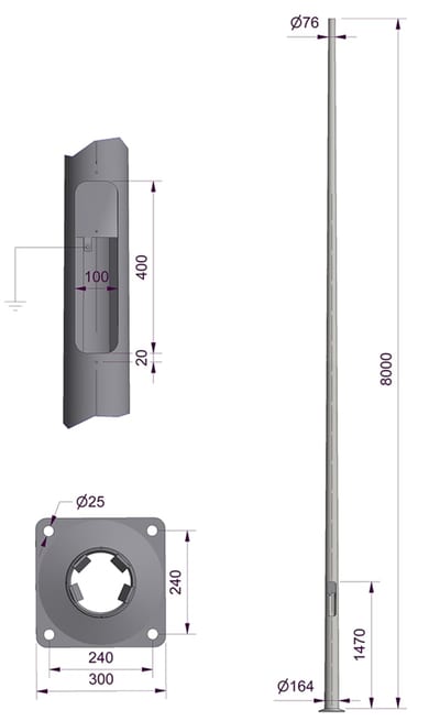HE-MAST 8.0M Ø76 PL240