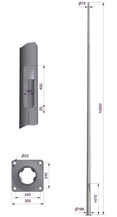 HE-MAST 10.0M Ø76 PL240