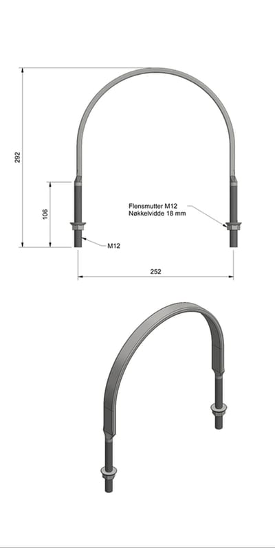 Stolpeklave M12, Ø200-Ø250