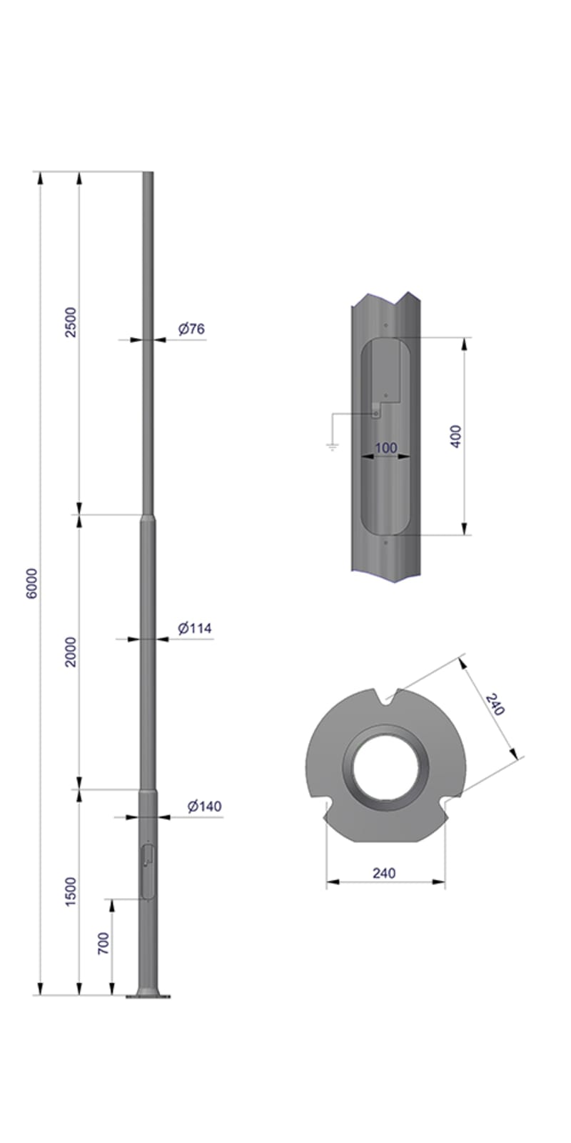 NE-MAST 6.0M Ø76 RO240 (3026406)