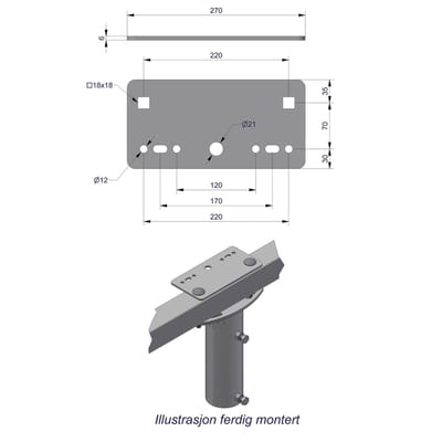 Floodlight Centre Plate for 1 Luminaire