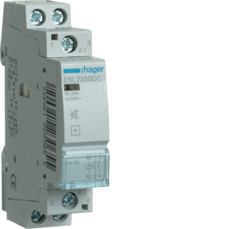 Contactor, 1-M, brumfri, 2X25A, 12VDC (ESL225SDC)