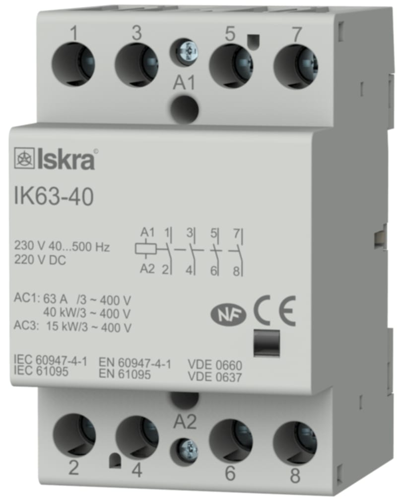 Contactor IK63, 4 polt, 63A, 230VAC/DC (IS5019)