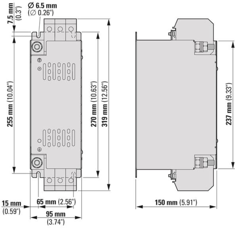 EMC, DA1, FS6, 3 ~ 520 V, 100A (DX-EMC34-100-L)
