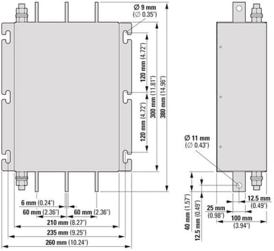 EMC, DA1, FS8, 3 ~ 520 V, 400A (DX-EMC34-400-L)