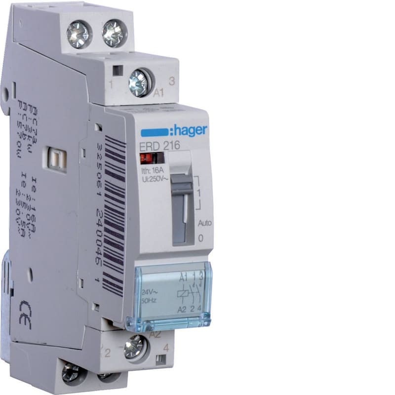Hager ERD216 Modular Contactor 16A 2NO 24V