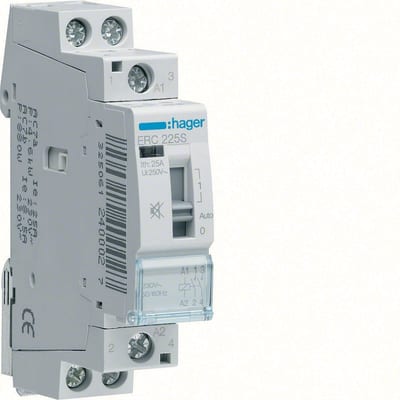 Hager Hum-Free Modular Contactor 25 A 230 V 2 NO with Manual Override