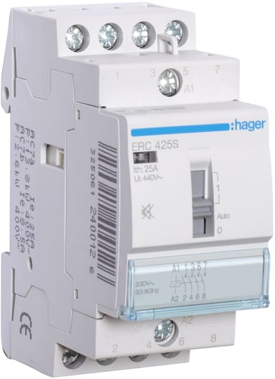 Hager Systemer Modular Contactor 25 A 4NO Hum-Free