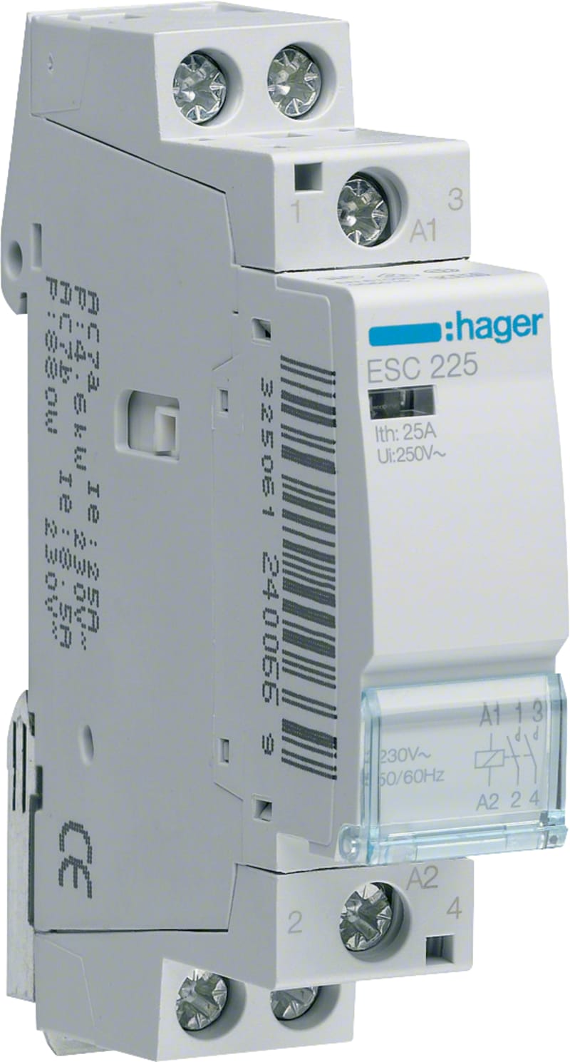 Hager ESC225 Modular Installation Contactor 25 A, 230 V, 2 NO