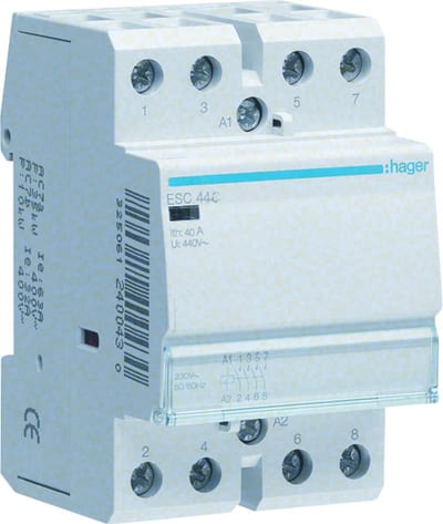 Hager Systemer Contactor 40A, 4NO, 230V~50Hz ESC440