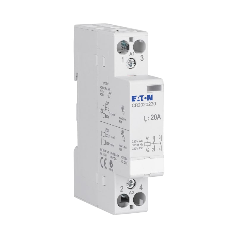 Installation Relay 20A 230V AC/DC 2NO (135181)