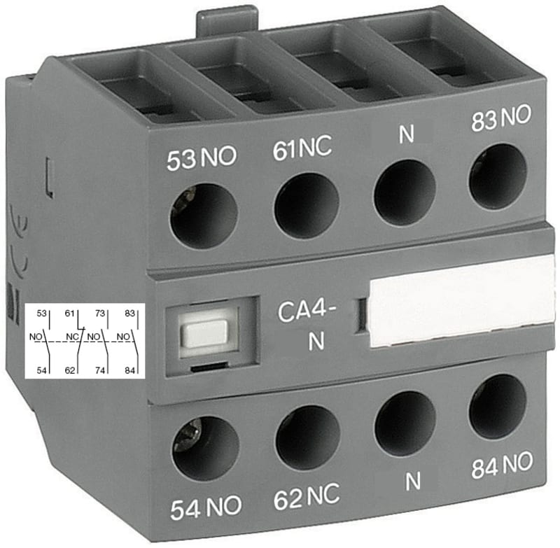 CA4-31N, 3NO+1NC auxiliary contact front