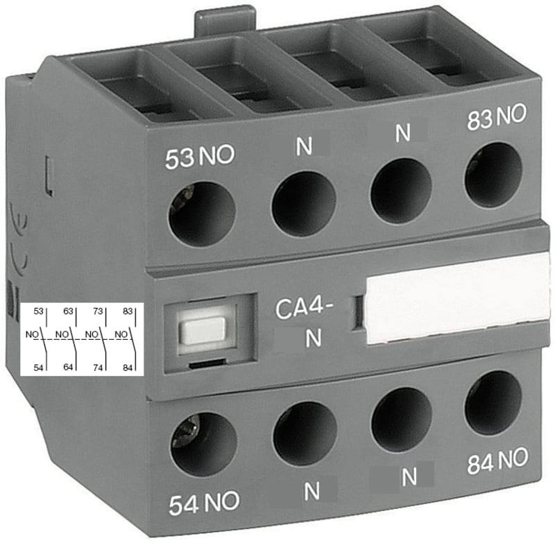 CA4-40N, 4NO auxiliary contact front