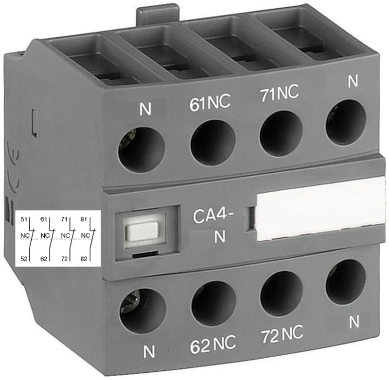 CA4-04N, 4NC auxiliary contact front