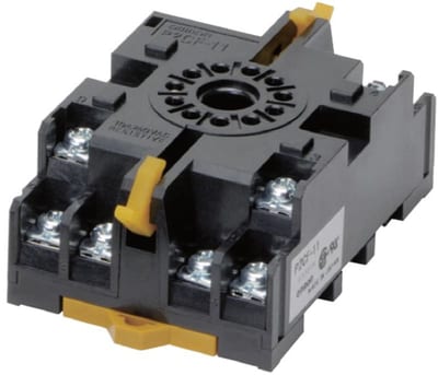 Omron PF113AN Socket Plinth 11-pin, DIN-rail, screw terminals, Grey