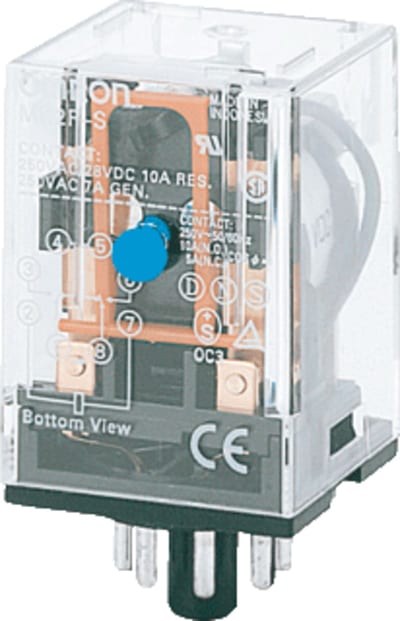 3 Pole 10A LED T.Button MEK.IND (MKS3PIN-D-5 24VDC)