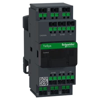 Schneider Electric Control relay, TeSys Deca, 5NO, <=690V, 100V AC standard coil, snap-in terminals CAD50AK7